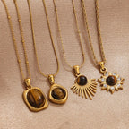 Necklace with Tiger Eye Protection Pendant for Women B