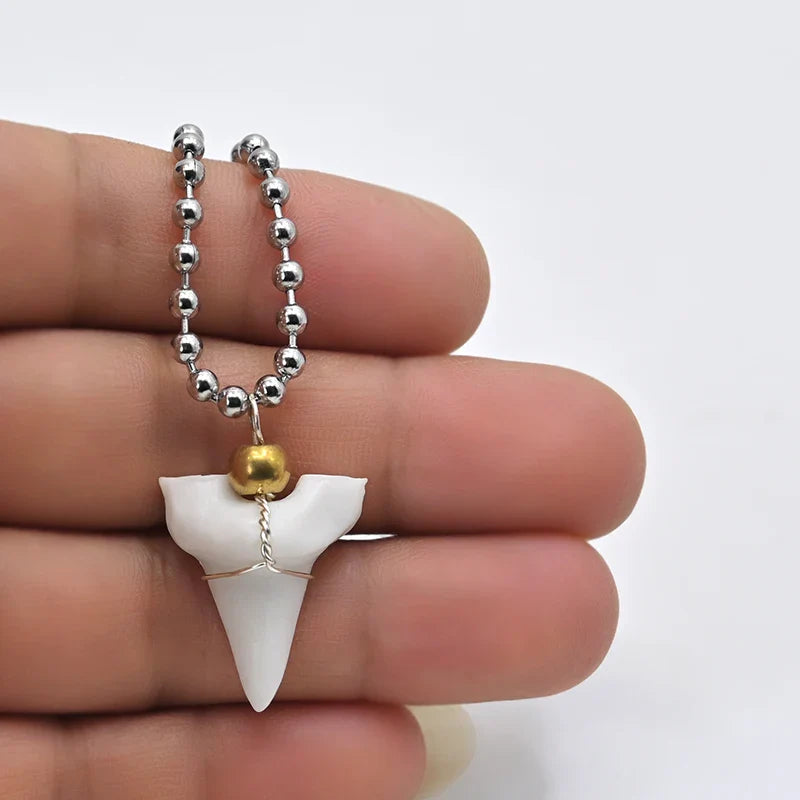 Necklace with White Shark Tooth Pendant