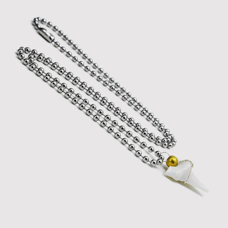 Necklace with White Shark Tooth Pendant