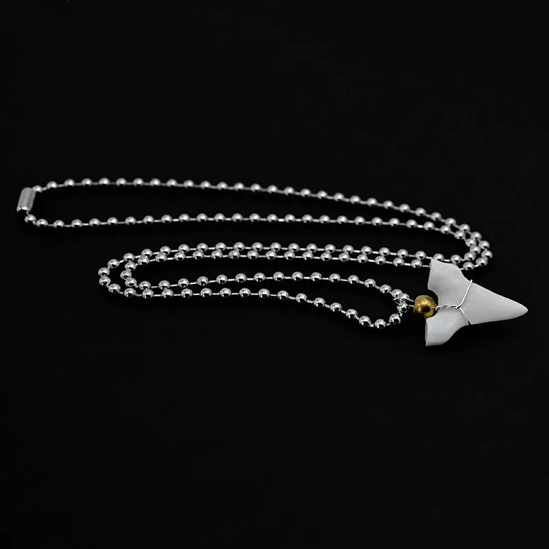 Necklace with White Shark Tooth Pendant