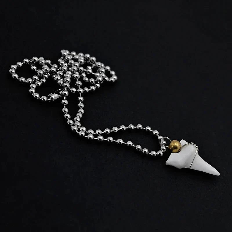 Necklace with White Shark Tooth Pendant