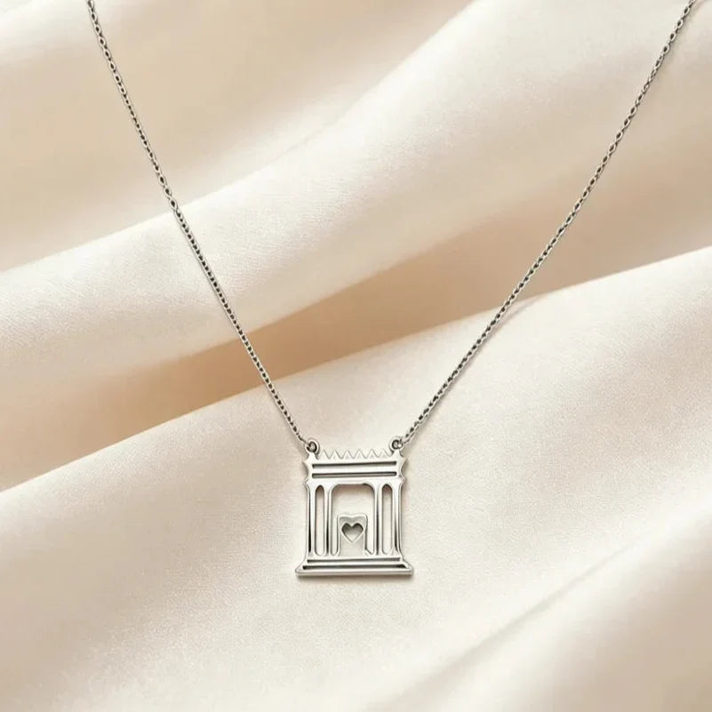 Collier avec pendentif du temple sacré de Jérusalem "Le Beit Hamikdash" juif argent