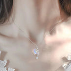 Necklace with Moonstone and Stars Pendant 1
