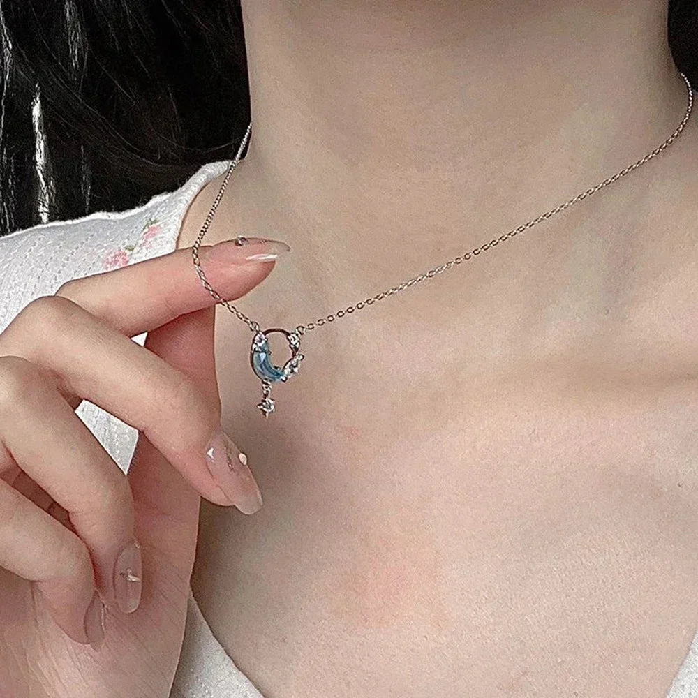 Necklace with Moonstone and Stars Pendant 2