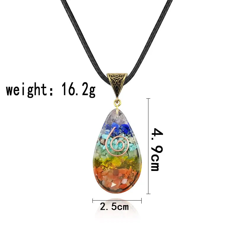 Necklace with 7 Chakras Stone Pendant