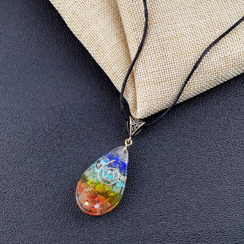 Necklace with 7 Chakras Stone Pendant