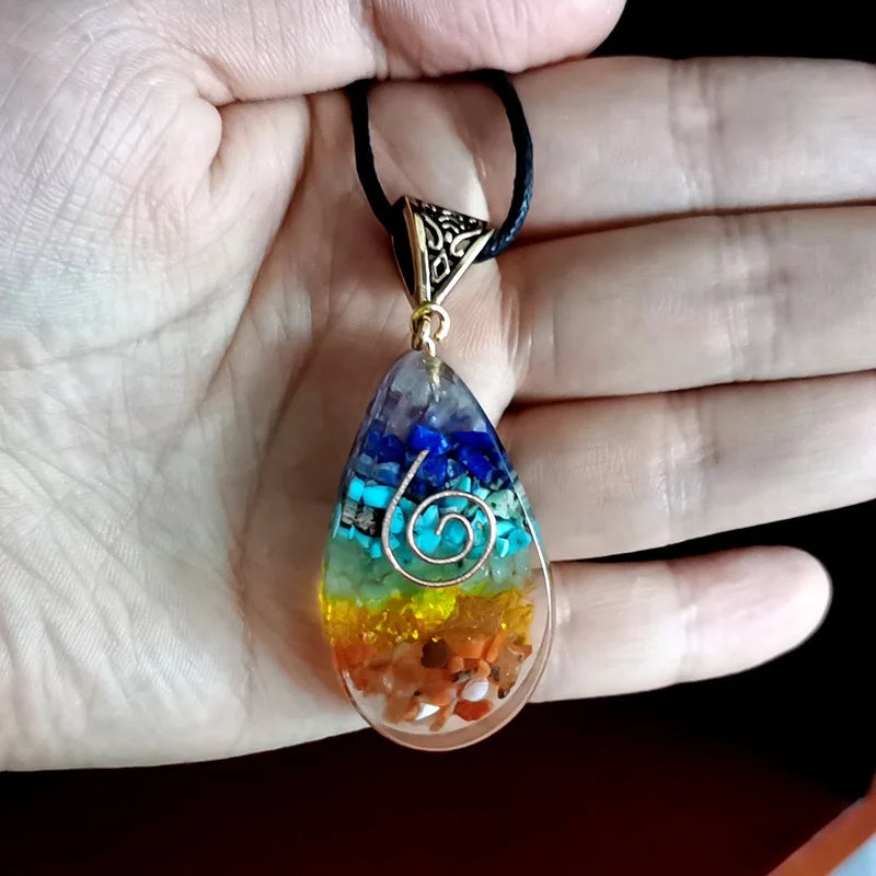 Necklace with 7 Chakras Stone Pendant