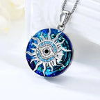 Necklace with Zircon Pendant for Protection Against the Evil Eye
