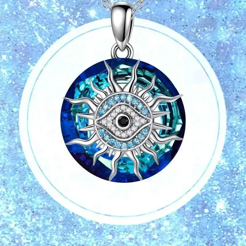 Necklace with Zircon Pendant for Protection Against the Evil Eye