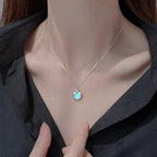 Necklace with Moonstone Zircon Pendant