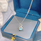 Necklace with Moonstone Zircon Pendant