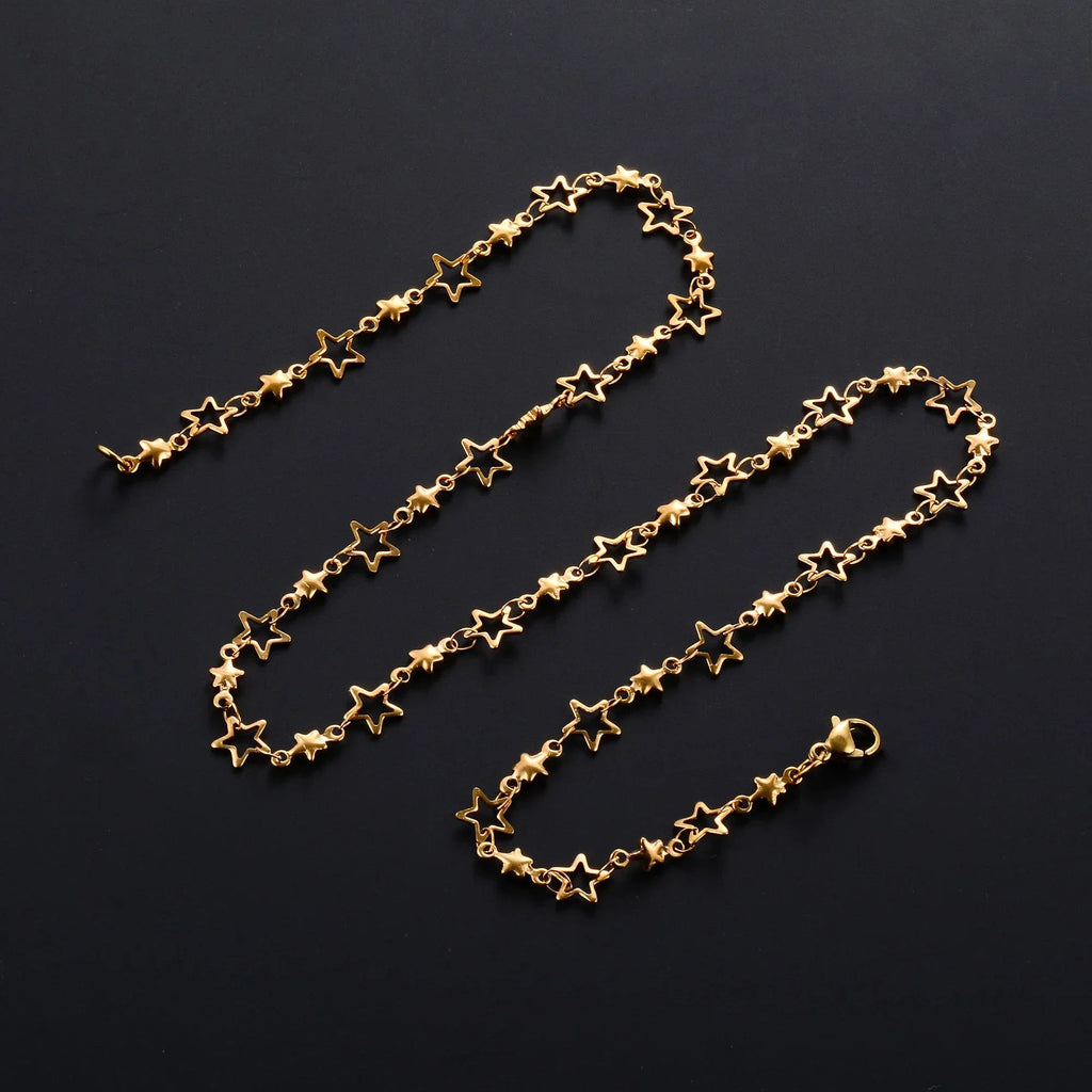 Necklace with Star Astrology Pendant for Men or Women gold