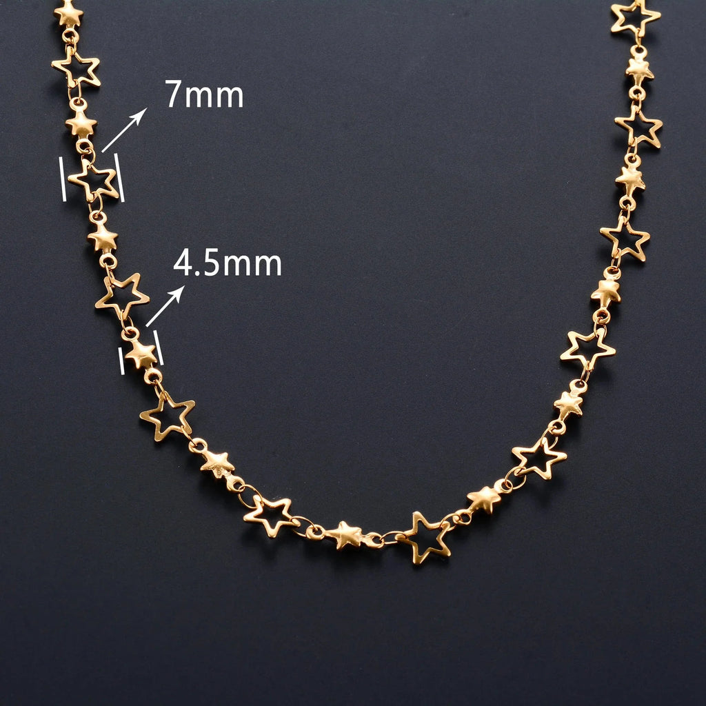 Necklace with Star Astrology Pendant for Men or Women gold