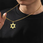 Necklace with Gold Star of David Pendant