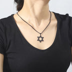 Necklace with Black Star of David Pendant