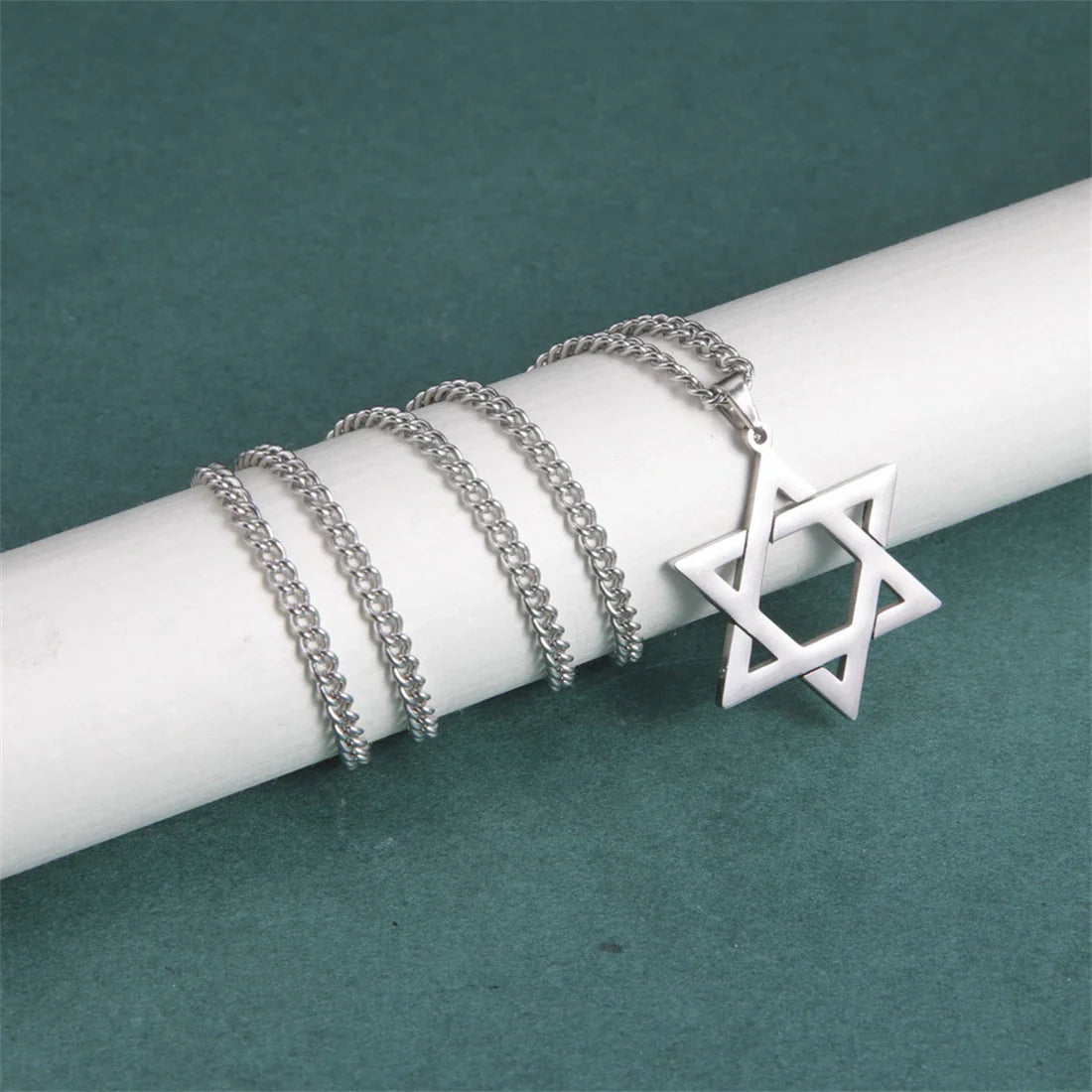 Necklace with Silver Star of David Pendant