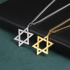 Necklace with Gold Star of David Pendant