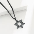 Necklace with Black Star of David Pendant
