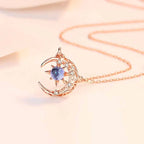 Necklace with Moonstone Star Pendant and Zircon for Women gold