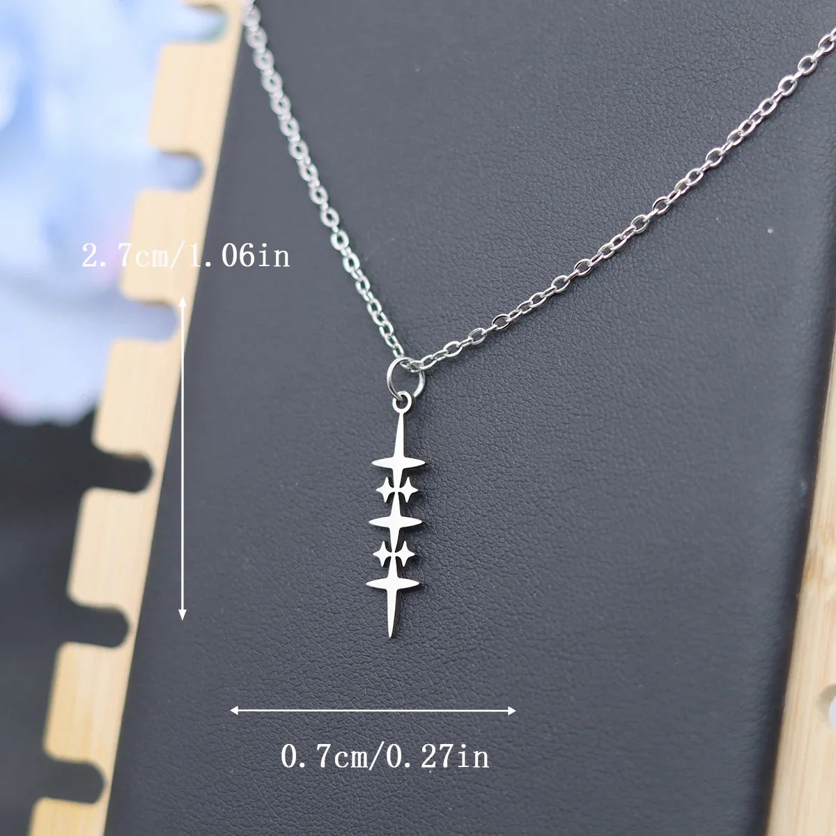 Necklace with Star Pendant for Men silver