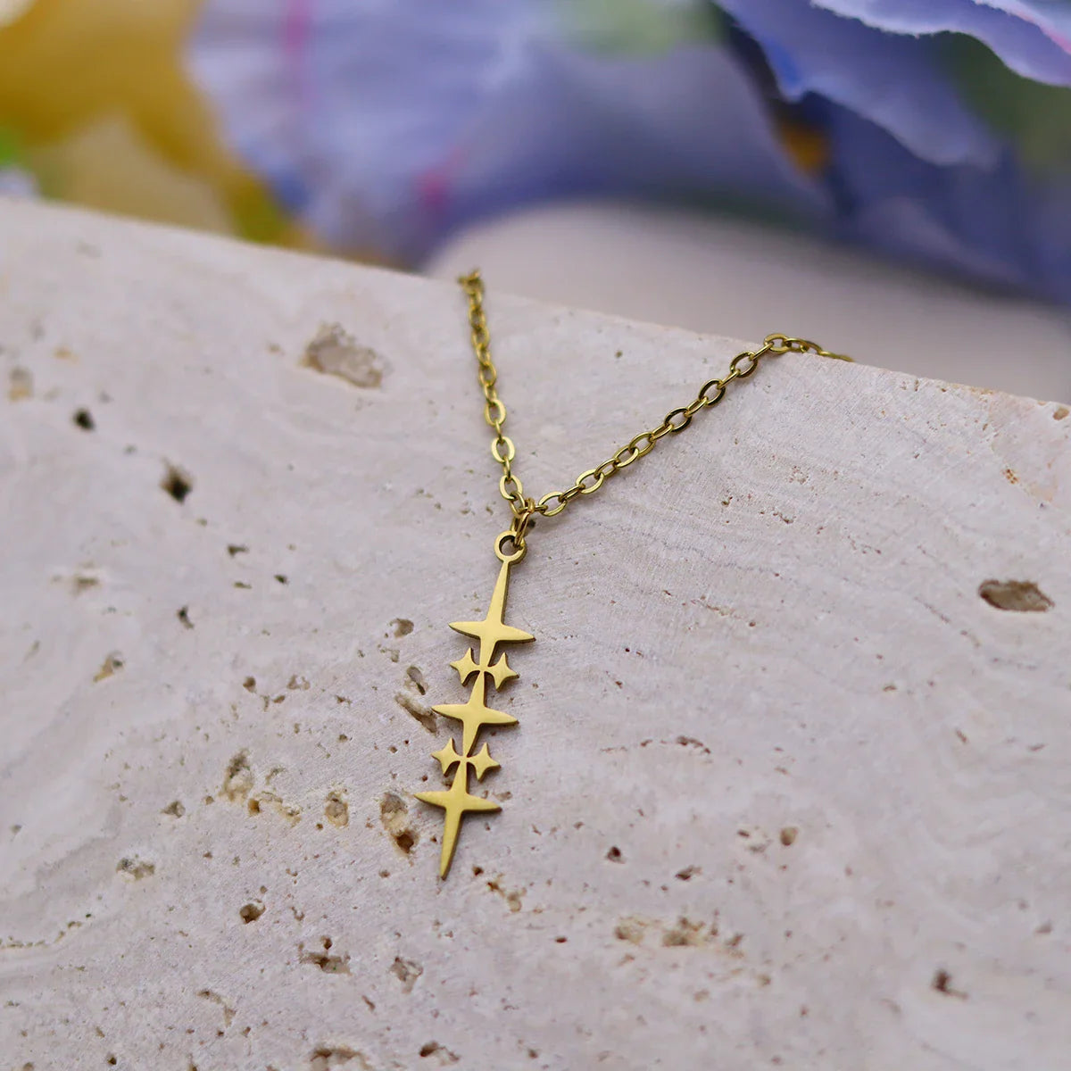 Necklace with Star Pendant for Men gold