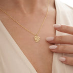 Necklace with Gold Palm Leaf Pendant