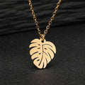 Necklace with Gold Palm Leaf Pendant