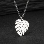 Necklace with Silver Palm Leaf Pendant