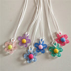 Necklace with Colored Flower Pendant