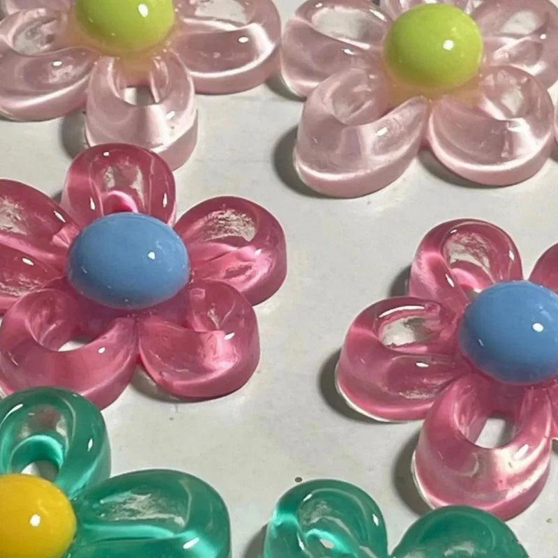 Necklace with Colored Flower Pendant