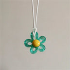 Necklace with Colored Flower Pendant

