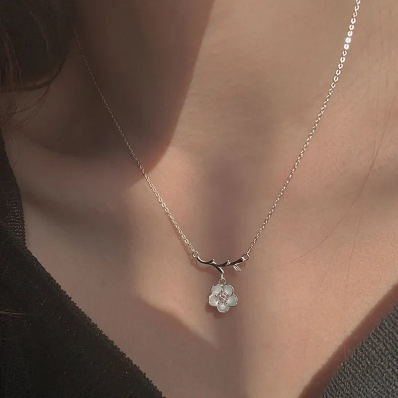 Necklace with Cherry Blossom Pendant