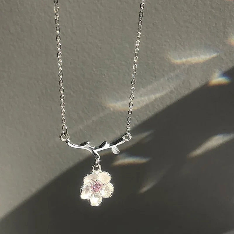 Necklace with Cherry Blossom Pendant