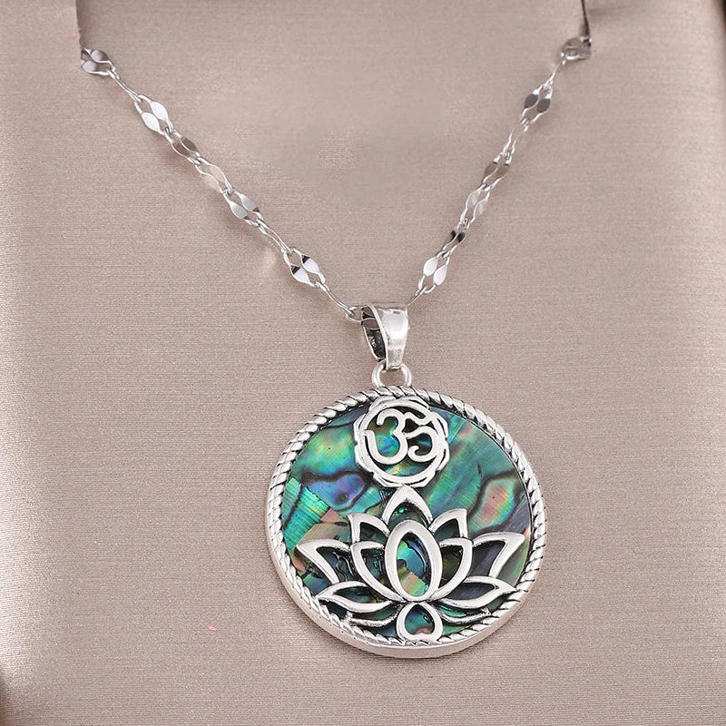Necklace with Lotus Flower Pendant