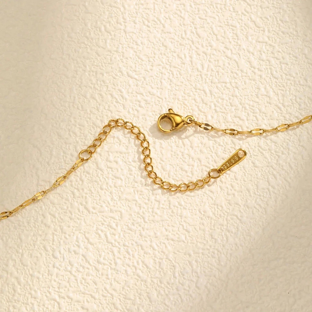 Necklace with Rotating Zircon Flower Pendant Anti-Stress