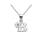 Collier avec pendentif initiale et fleur b