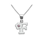 Collier avec pendentif initiale et fleur f
