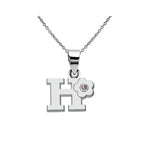 Collier avec pendentif initiale et fleur h