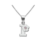 Collier avec pendentif initiale et fleur i