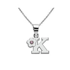 Collier avec pendentif initiale et fleur k