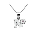 Collier avec pendentif initiale et fleur n