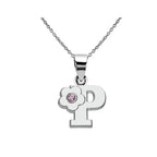 Collier avec pendentif initiale et fleur p