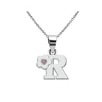 Collier avec pendentif initiale et fleur r