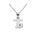 Collier avec pendentif initiale et fleur t