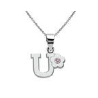 Collier avec pendentif initiale et fleur u