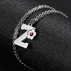 Collier avec pendentif initiale et fleur z