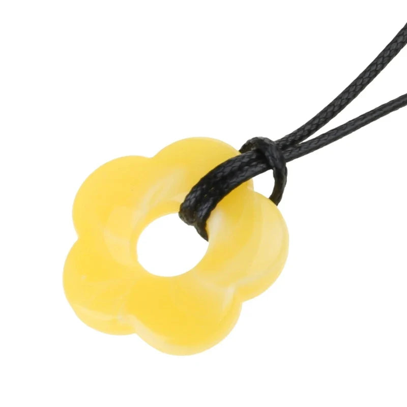 Necklace with Romantic Style Flower Pendant yellow