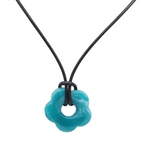Collier avec Pendentif Fleur Style Romantique bleu foncé