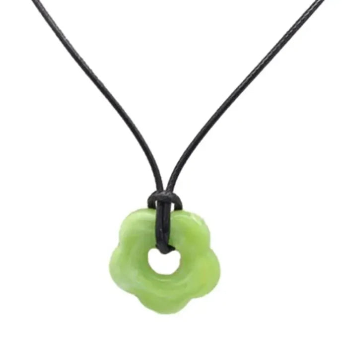 Necklace with Romantic Style Flower Pendant light green