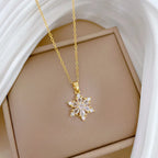 Collier avec Pendentif Flocon de Neige en Cristal